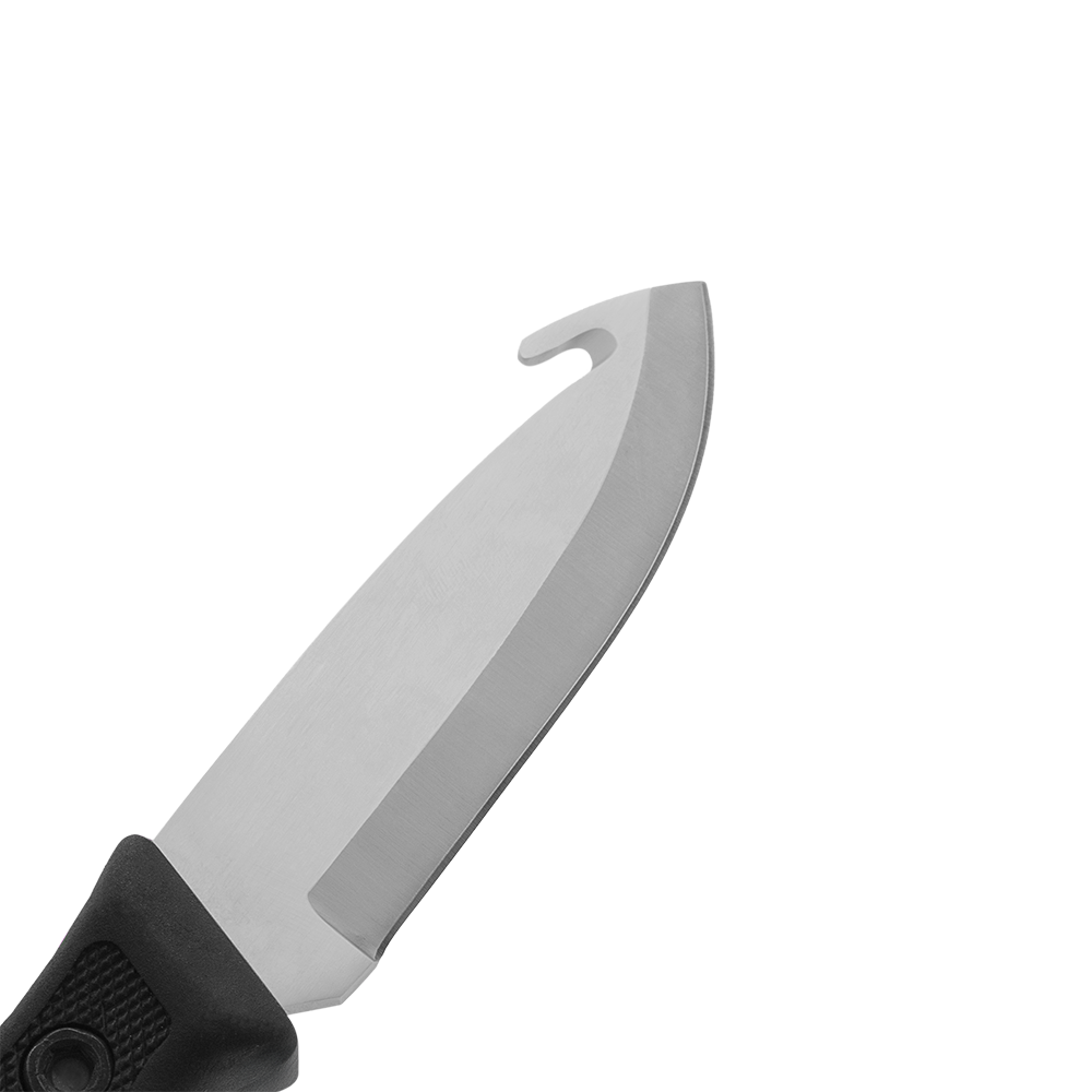 Cuchillo de caza Zenport 14032A con funda - Hoja de acero inoxidable de 23 cm y 10,8 cm, color negro