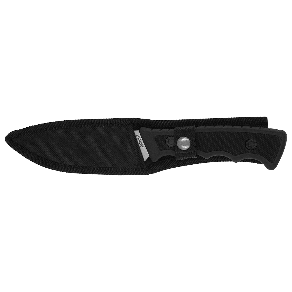 Zenport 14032A Hunting Knife with Sheath - 9-Inch, 4.2 Inch Stainless Steel Blade, Black