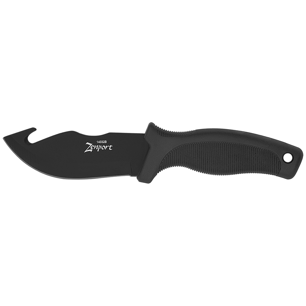 Zenport 14032B Skinner Knife with Sheath - 9-Inch, 4.2 Inch Stainless Steel Blade, Black