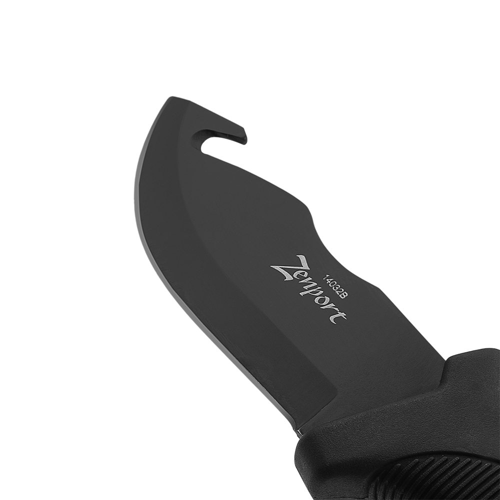 Zenport 14032B Skinner Knife with Sheath - 9-Inch, 4.2 Inch Stainless Steel Blade, Black