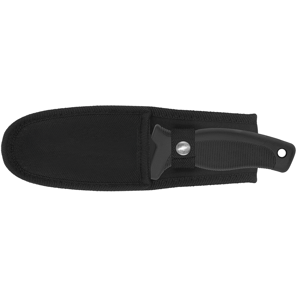 Cuchillo desollador Zenport 14032B con funda - Hoja de acero inoxidable de 23 cm y 10,8 cm, color negro