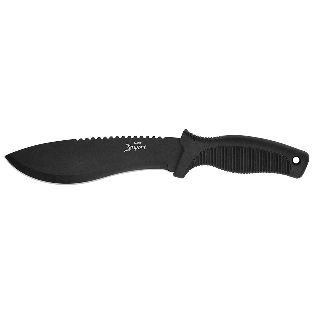 Zenport 14034F Bush Knife, 11-Inch with Nylon Sheath, 6.5 Inch Stainless Steel Blade, Black