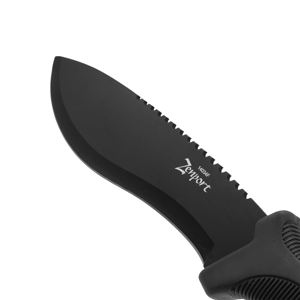 Zenport 14034F Bush Knife, 11-Inch with Nylon Sheath, 6.5 Inch Stainless Steel Blade, Black