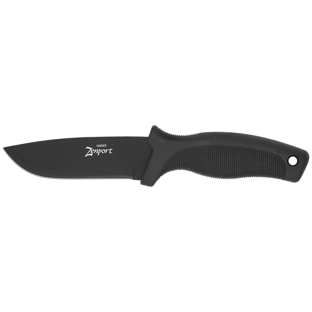 Zenport 14034G Hunting Knife, 9-Inch, 4.2 Inch Stainless Steel Blade, Black