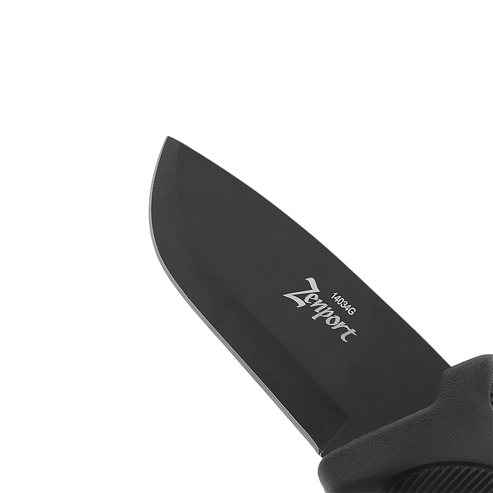 Zenport 14034G Hunting Knife, 9-Inch, 4.2 Inch Stainless Steel Blade, Black