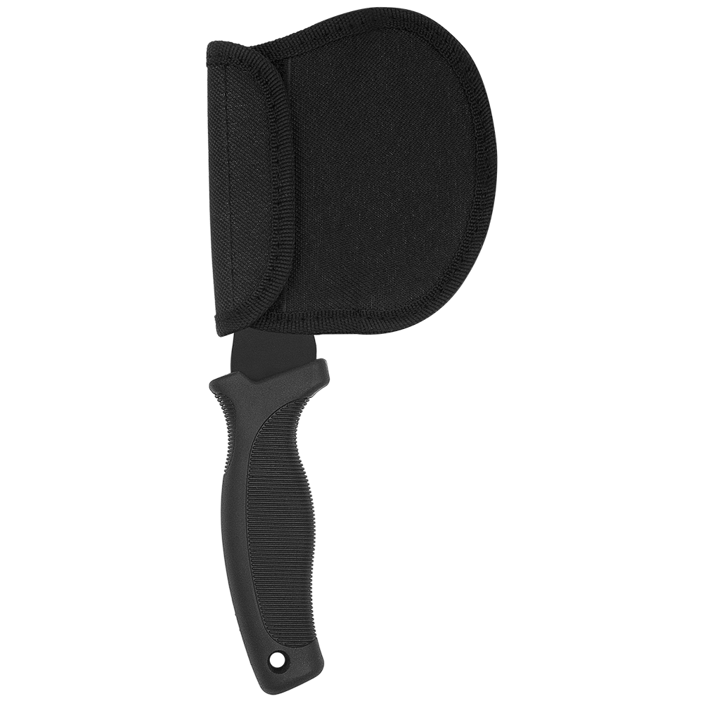 Hacha de campamento Zenport 14099 con funda, hoja de acero inoxidable de 4 pulgadas, color plateado