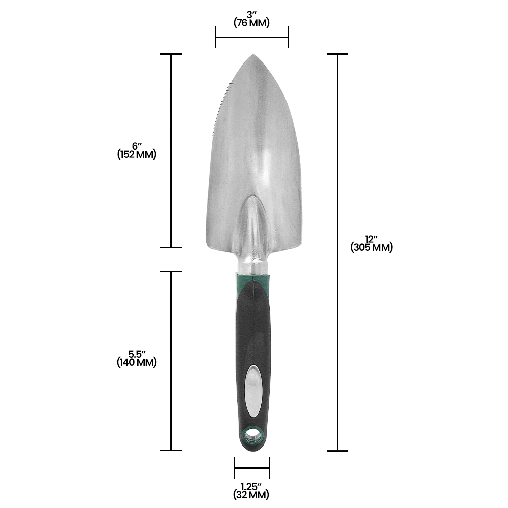 Zenport 15308B Aluminum Digging Trowel, Black