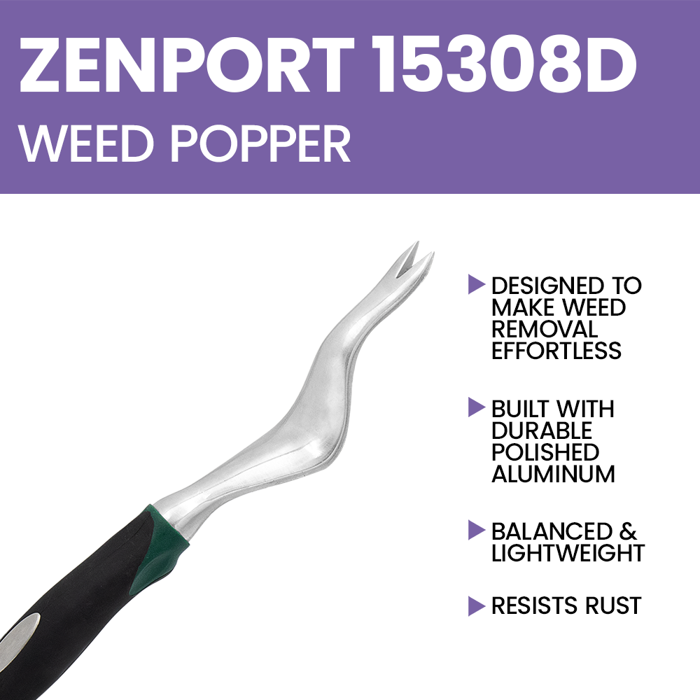 Zenport 15308D Grubber Weed Popper, 12-Inch, Black