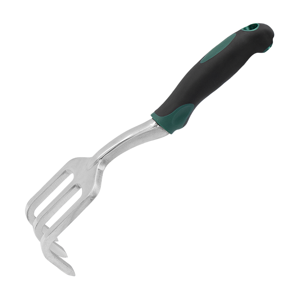 Cultivador de 3 puntas Zenport 15308A, 14 pulgadas, negro