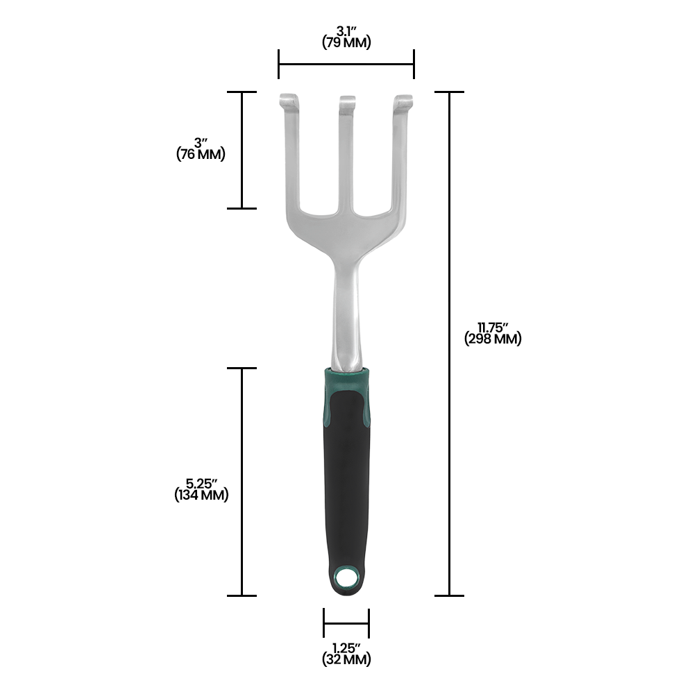 Zenport 15308A 3-Prong Cultivator, 14-Inch, Black