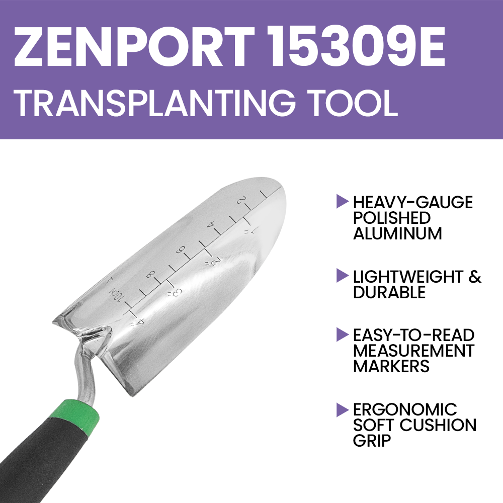 Zenport 15309E Comfort Grip Transplanting Trowel, Black