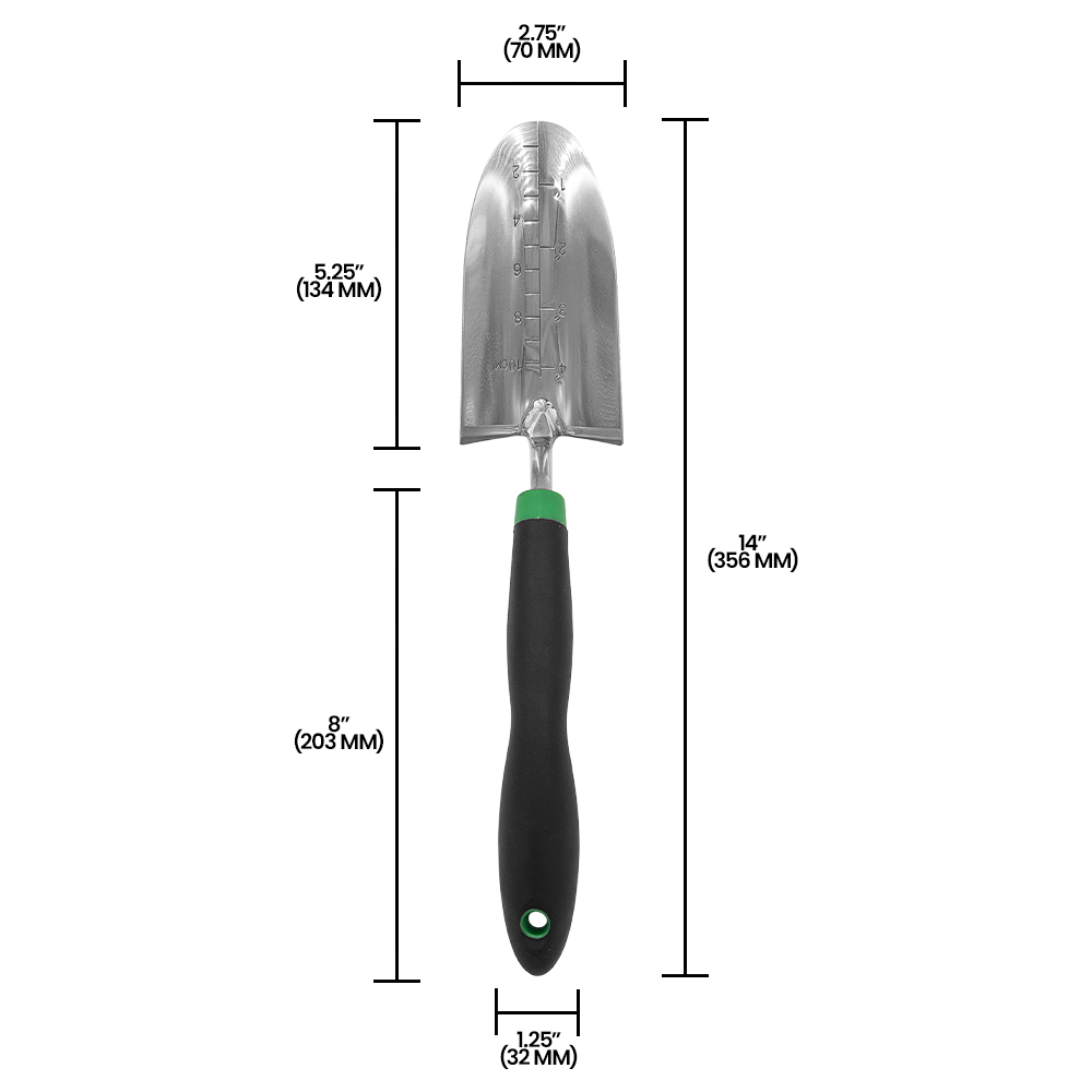 Zenport 15309E Comfort Grip Transplanting Trowel, Black