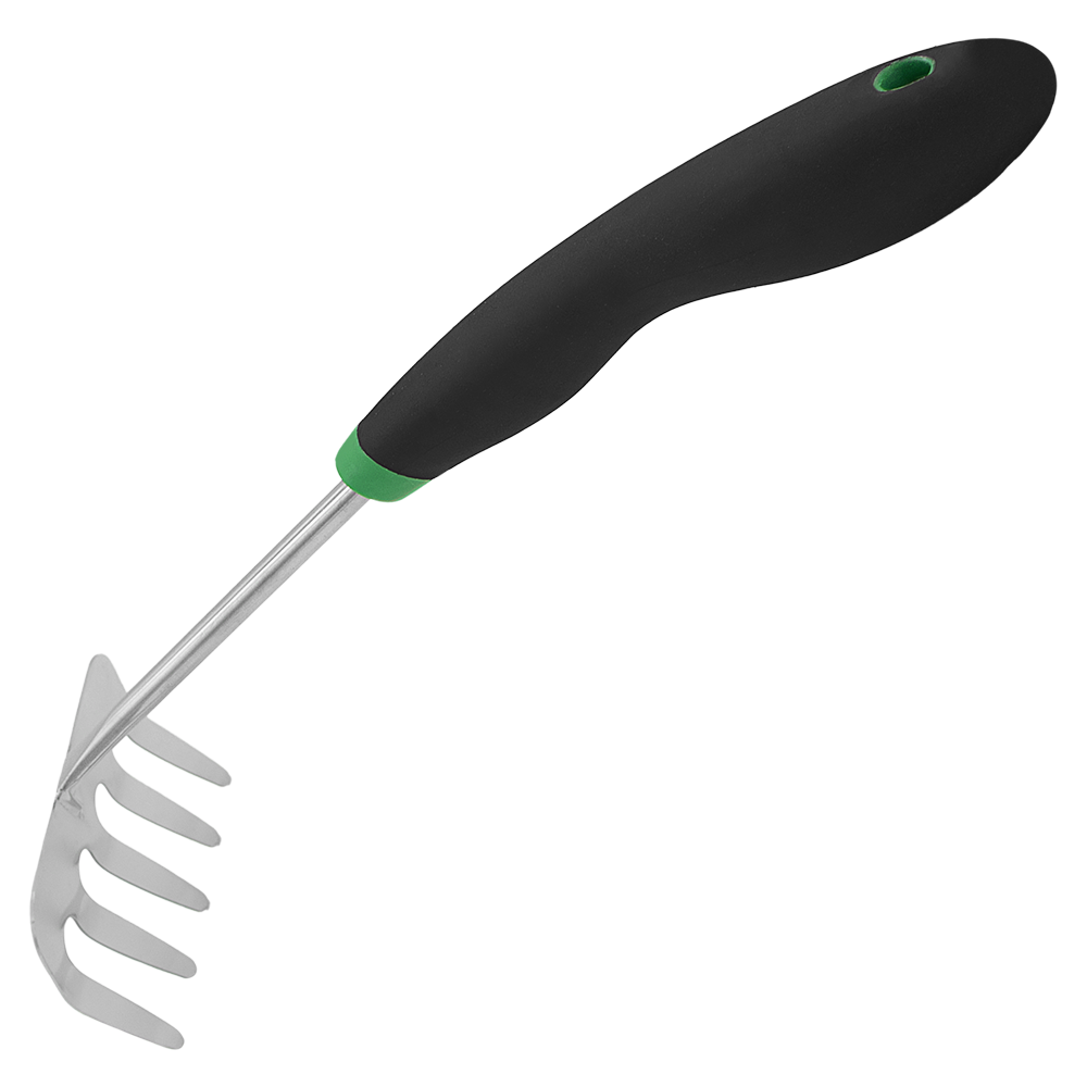 Zenport 15309I Mini Soil Rake with Cushion Grip, Black