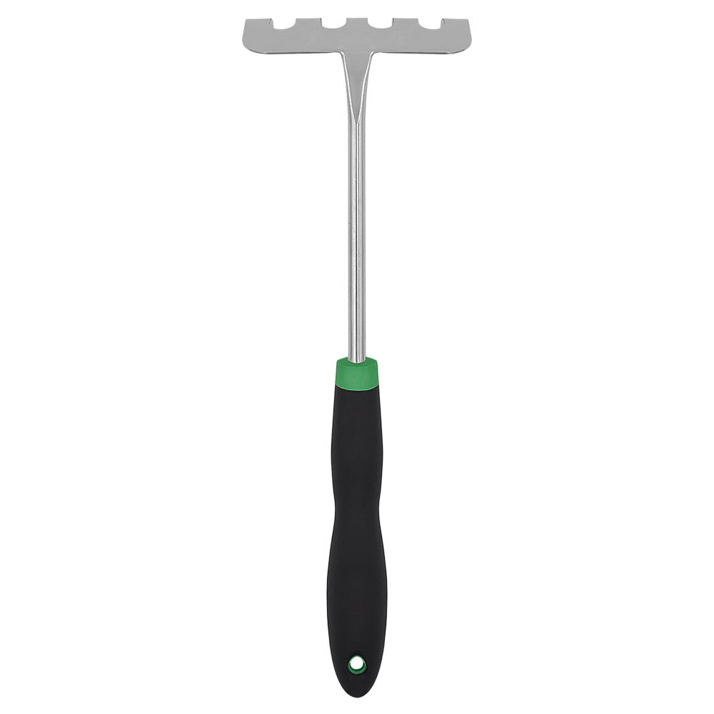 Zenport 15309I Mini Soil Rake with Cushion Grip, Black