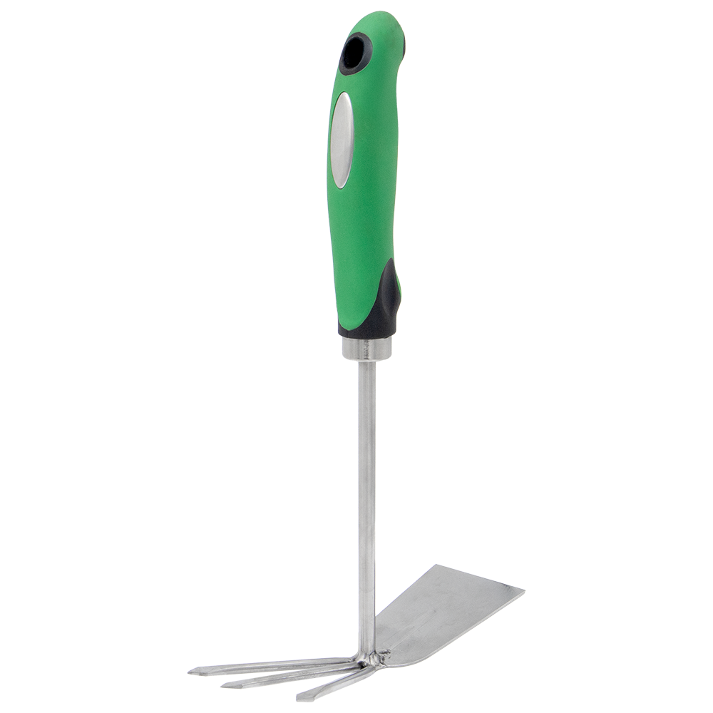 Zenport 15311A Shrub Rake Hoe Fork Combo, 12-Inch, Green