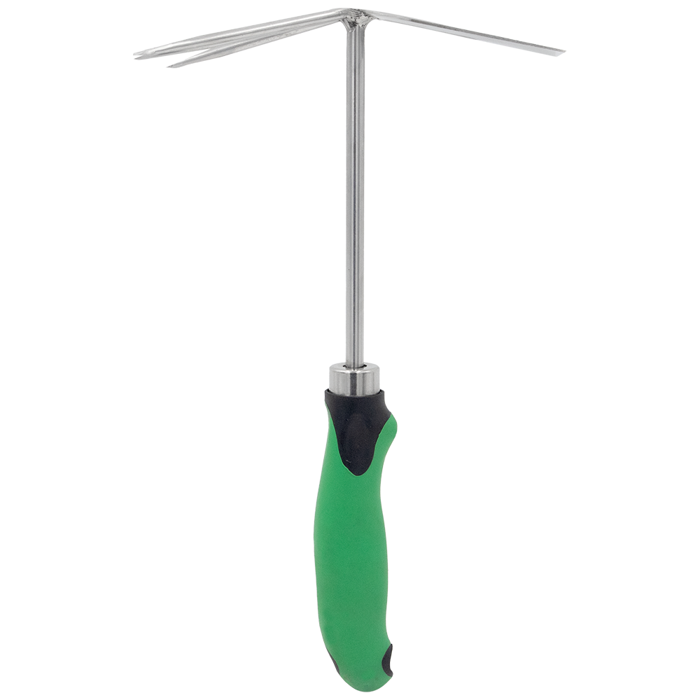 Zenport 15311A Shrub Rake Hoe Fork Combo, 12-Inch, Green