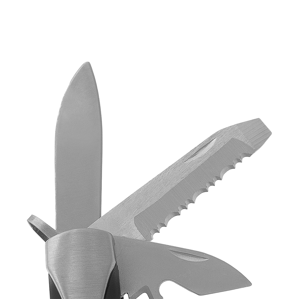 Herramienta de supervivencia multifunción 10 en 1 Zenport 16002 con estuche, plateada