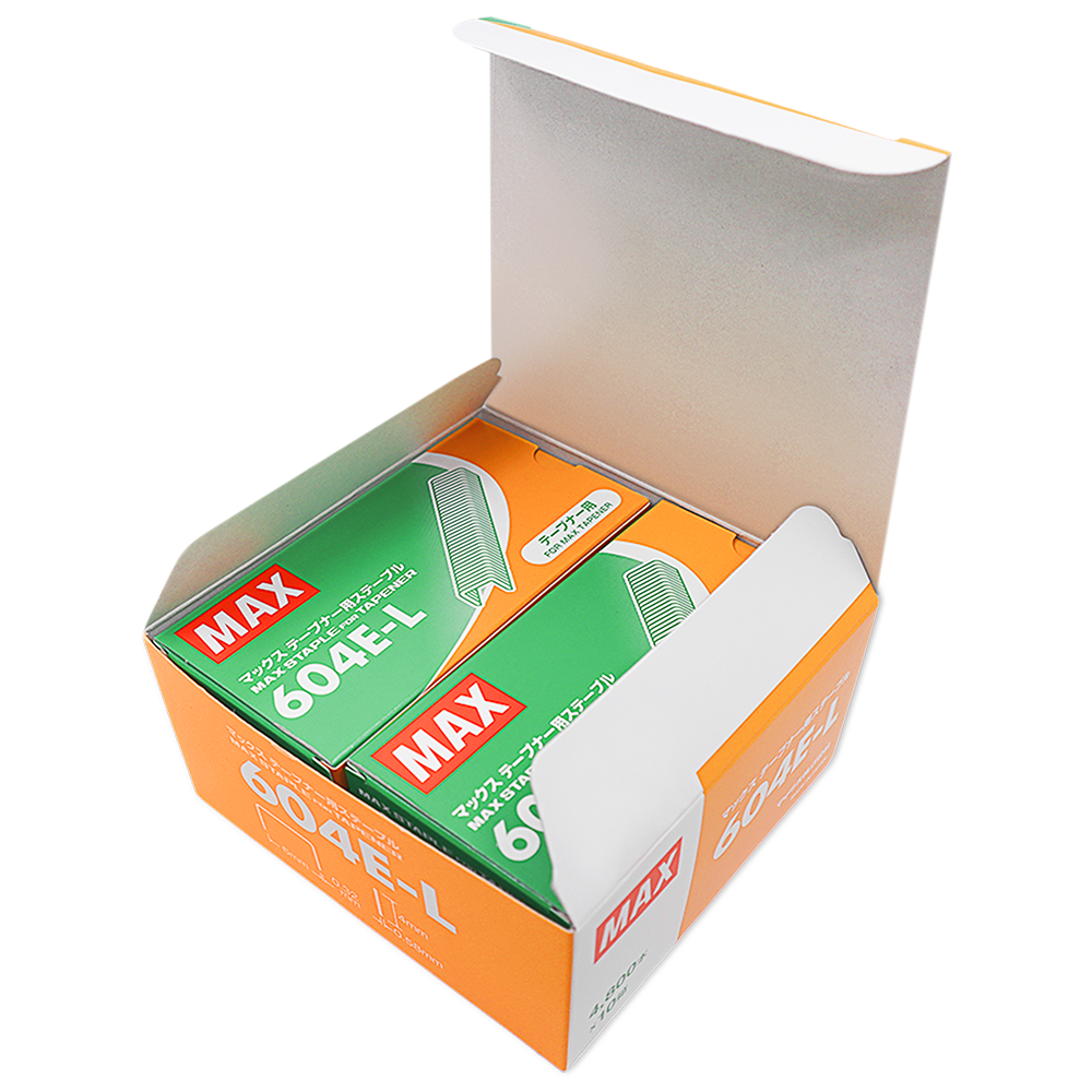 MAX MS93305 MAX 604E-L Staples for Tapener Tools (4,800 Per Pack), Silver