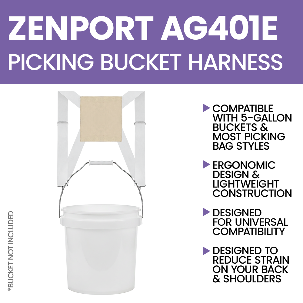 Zenport AG401E Economy Fruit Picking Bucket Harness, White