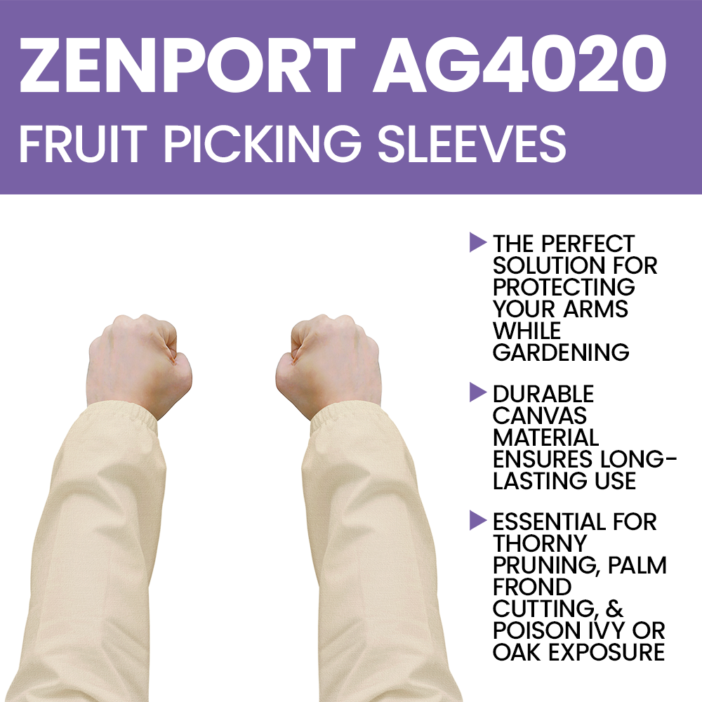 Zenport AG4020 Nylon Fruit Picking Sleeves, 1-Pair White, White