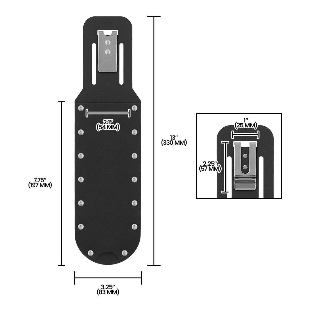 Zenport AG4026 Non-Absorbent Knife Sheath with Belt Clip, Black
