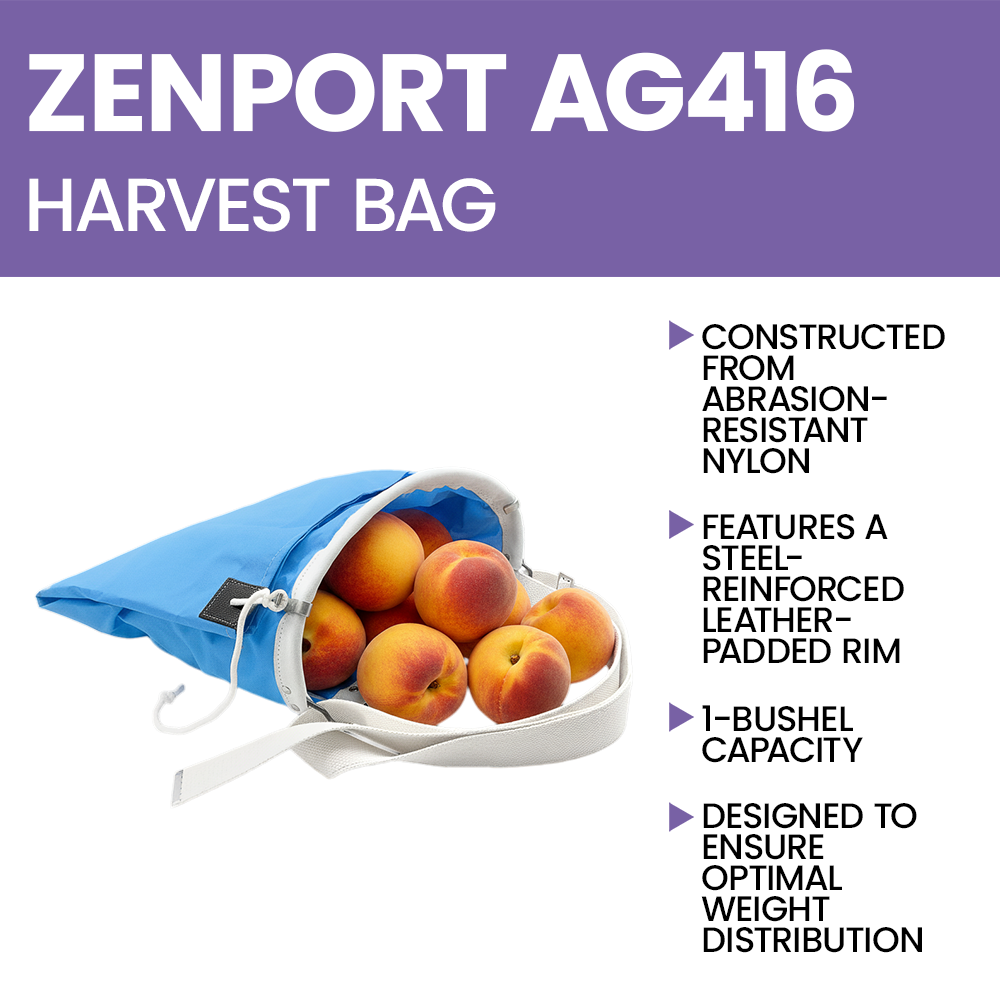Zenport AG416 Soft Shell Fruit Harvest Bag Sling, 44-Pound, Blue