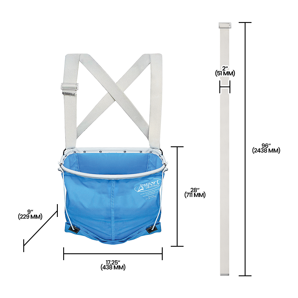 Zenport AG416 Soft Shell Fruit Harvest Bag Sling, 44-Pound, Blue
