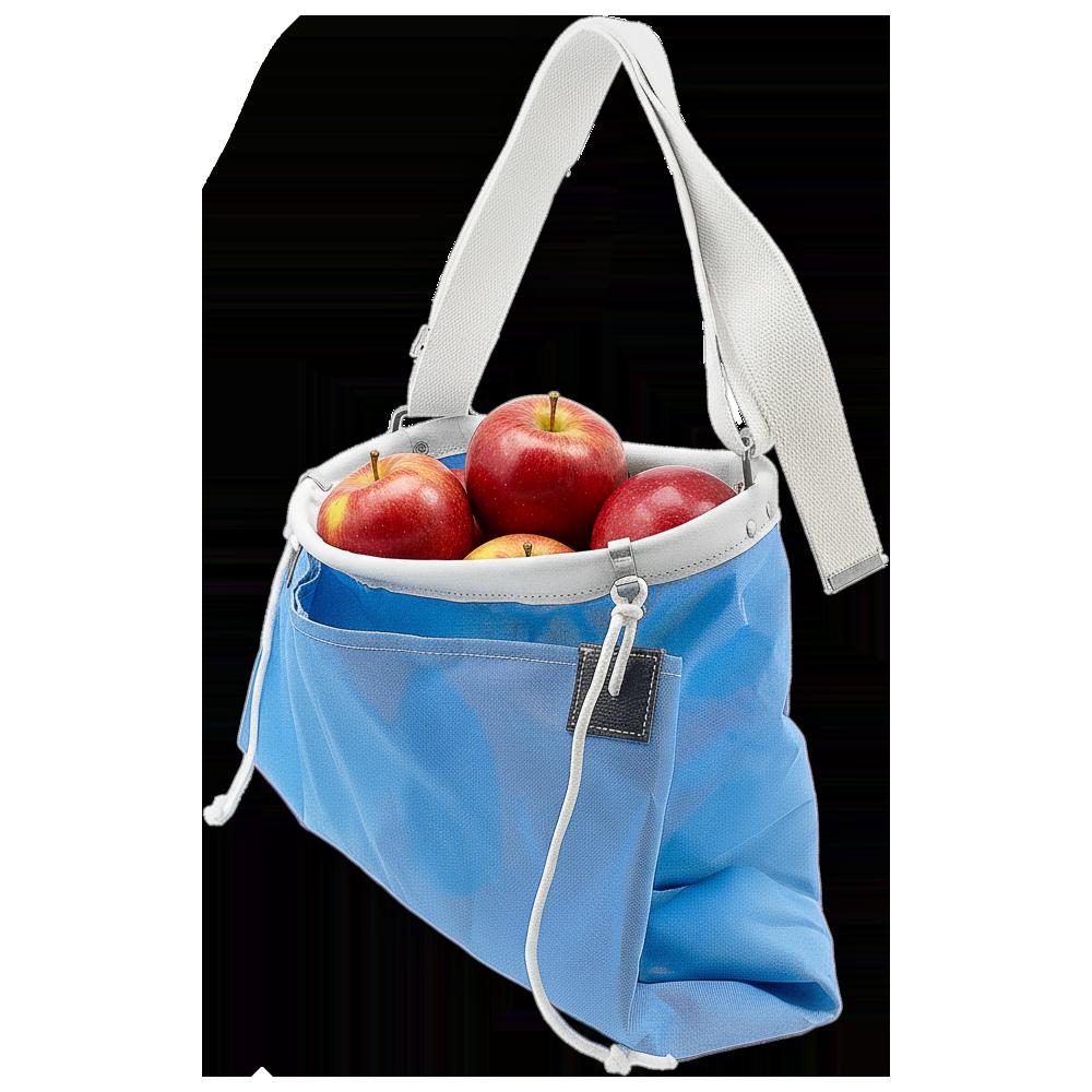 Bolsa bandolera Zenport AG416 Soft Shell para cosecha de frutas, 20 kg, azul