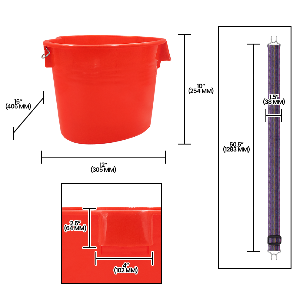 Zenport AG430R Picking Pail Bucket with Strap, 22-Quart, Red