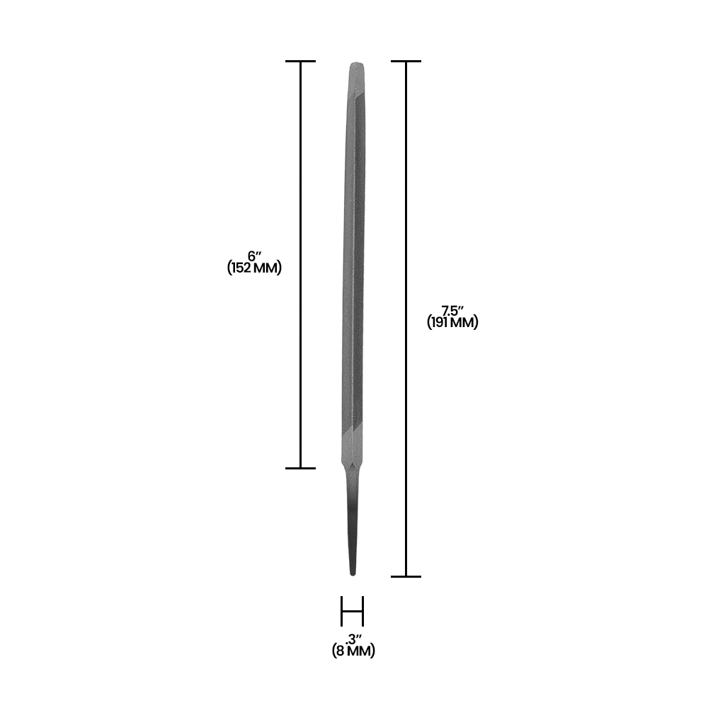 Lima de fresado Zenport AGF150T, triangular, 6 pulgadas, gris