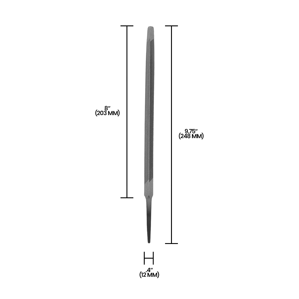Zenport AGF200T Mill Bastard File, Triangle, 8-Inches, Gray