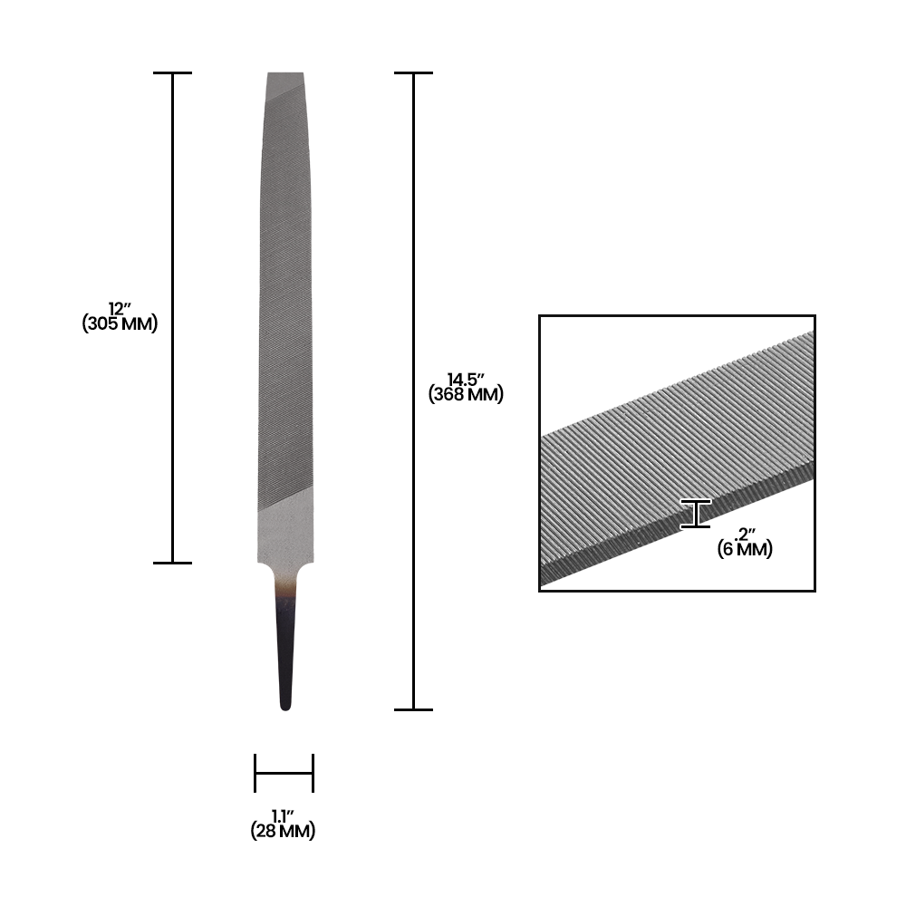 Zenport AGF300 Mill Bastard File, 12-Inch