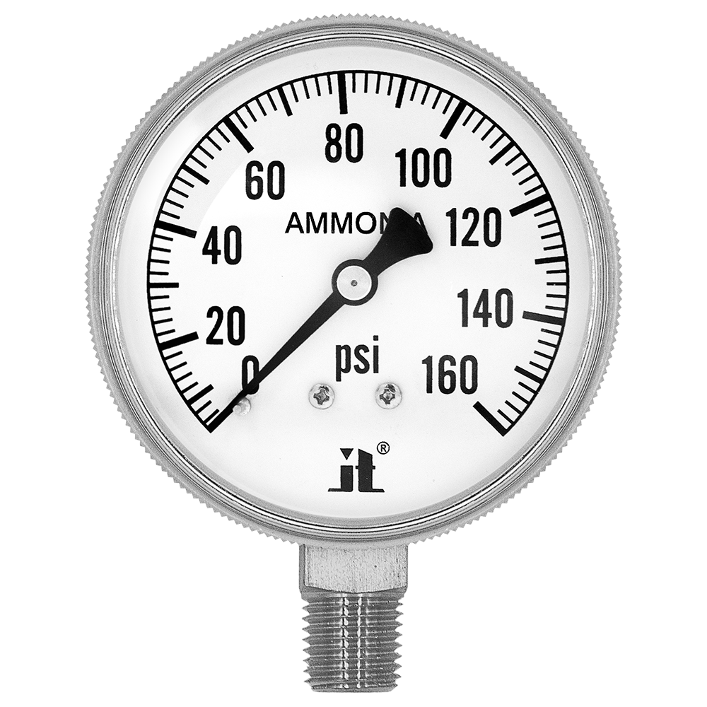 Zenport APG160 Ammonia Gas Pressure Gauge, 160 PSI, Silver