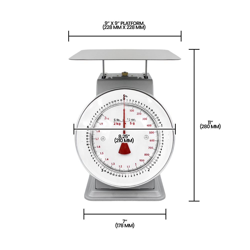 Zenport AZD05 Platform Mechanical Dial Scale, 5-Pound, Silver