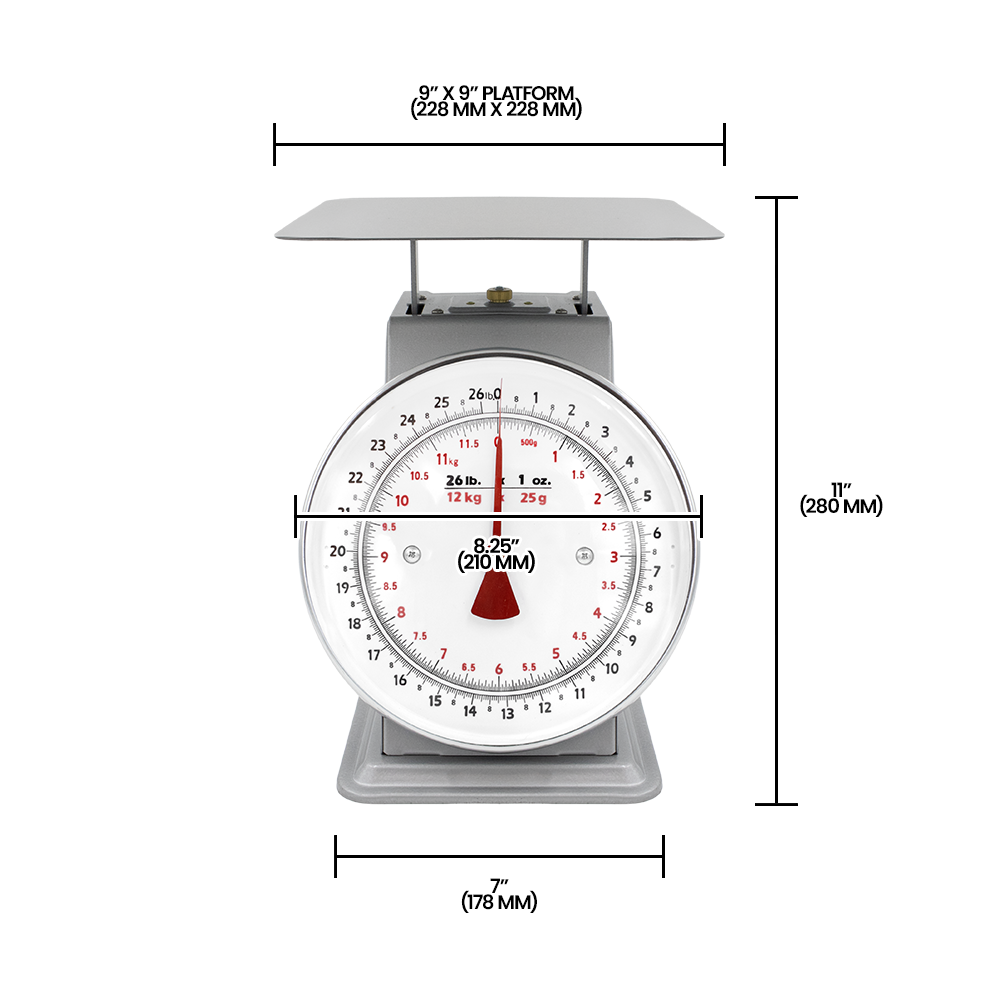 Zenport AZD25 Platform Mechanical Dial Scale, 25-Pound, Silver