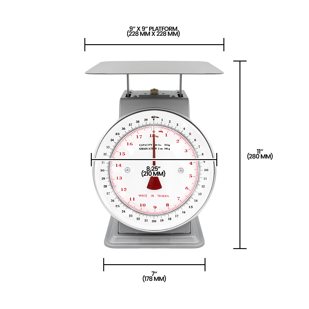 Zenport AZD40 Platform Mechanical Dial Scale, 40-Pound