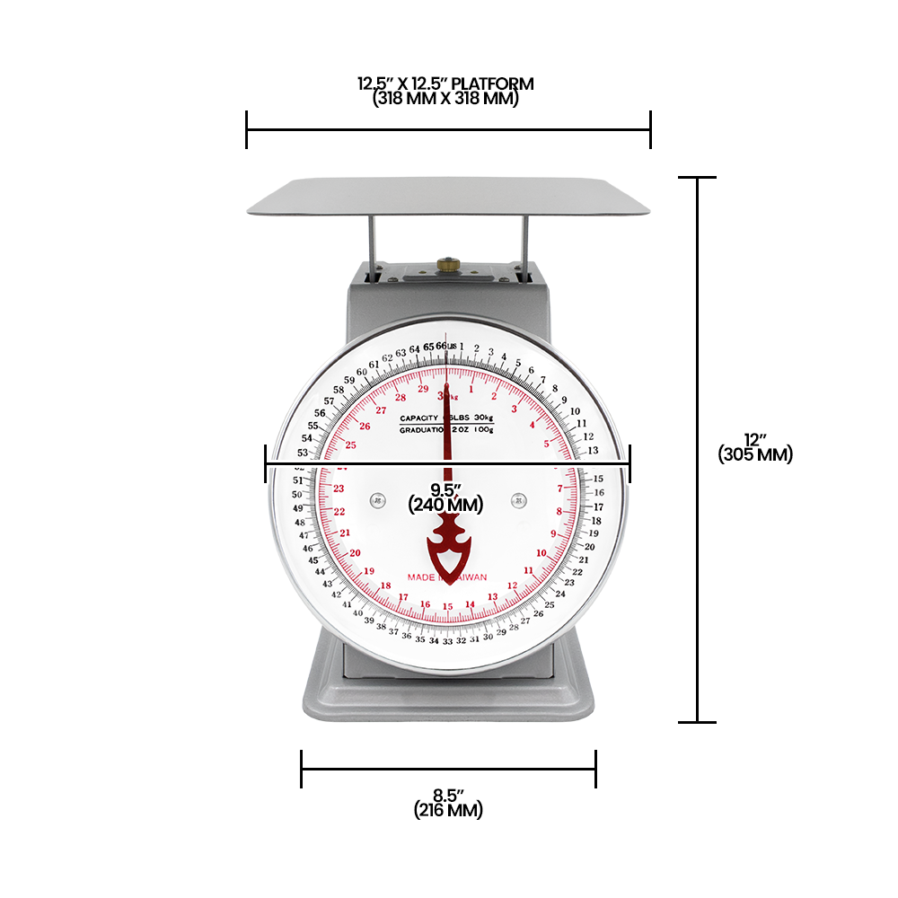 Zenport AZD70 Platform Mechanical Dial Scale, 70-Pound, Silver