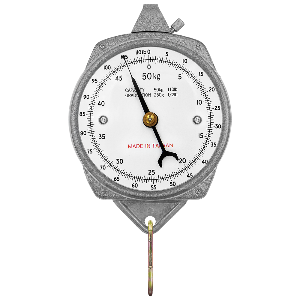 Zenport AZDH100 Hanging Mechanical Dial Scale, 100-Pound, Silver