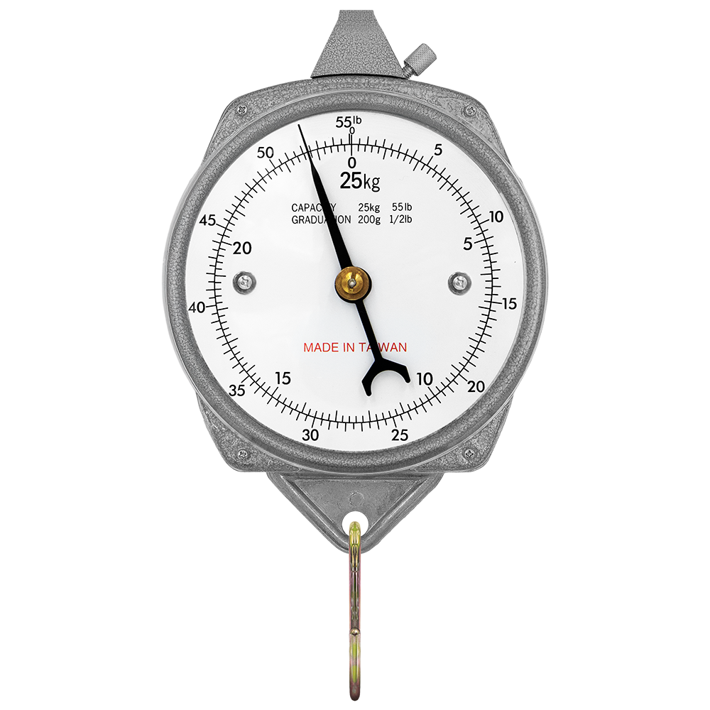 Zenport AZDH50 Hanging Mechanical Dial Scale, 50-Pound, Silver