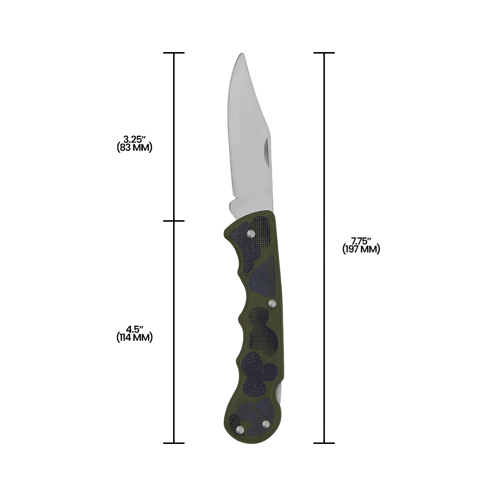 Zenport CSK7002 Folding Pocket Knife, Straight Blade, 4 Inch Blade, Green