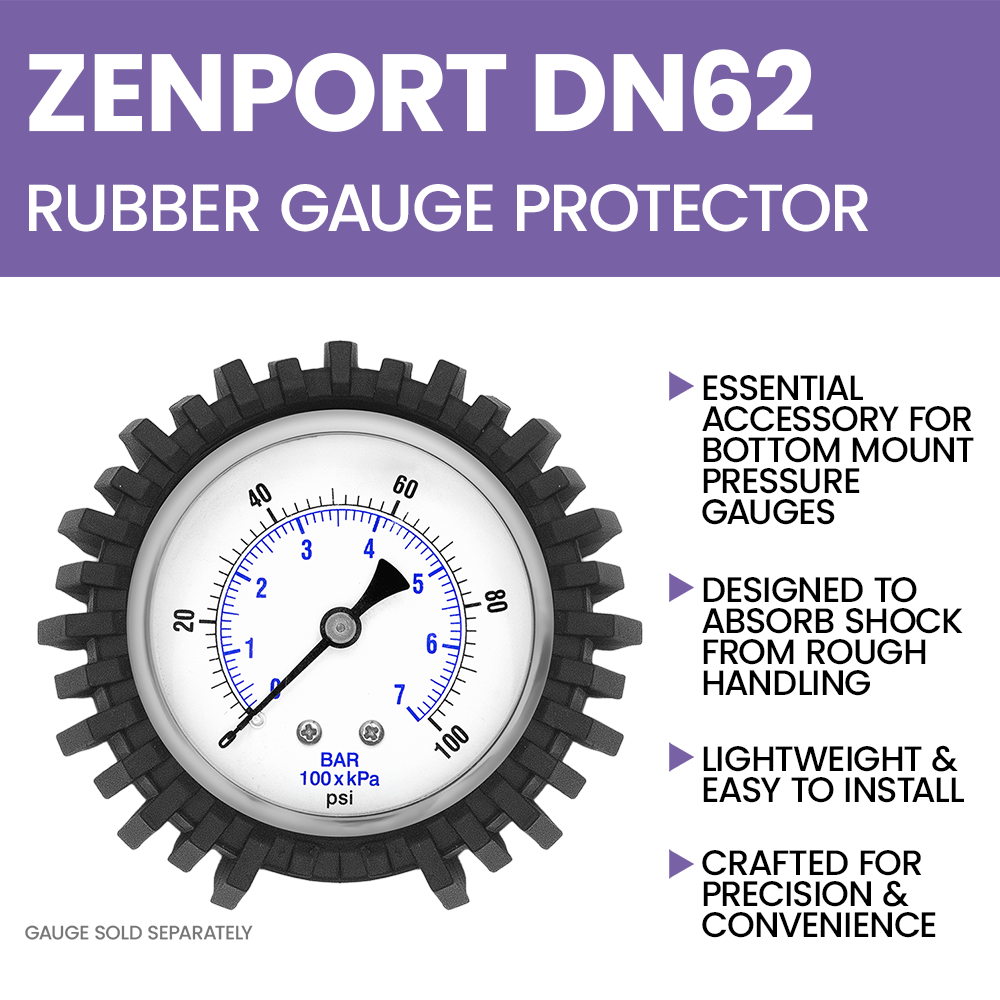Zenport DN62 Rubber Gauge Guard, Bottom Mount, Black