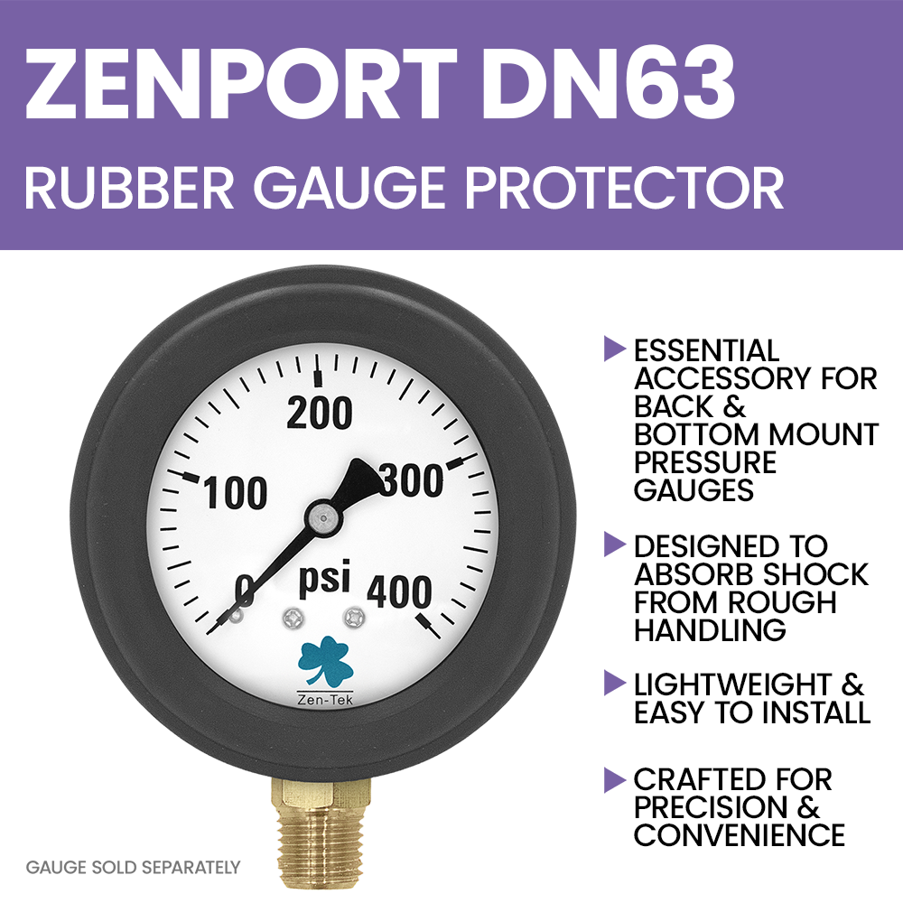Zenport DN63 Rubber Gauge Protector, Back Mount, Black