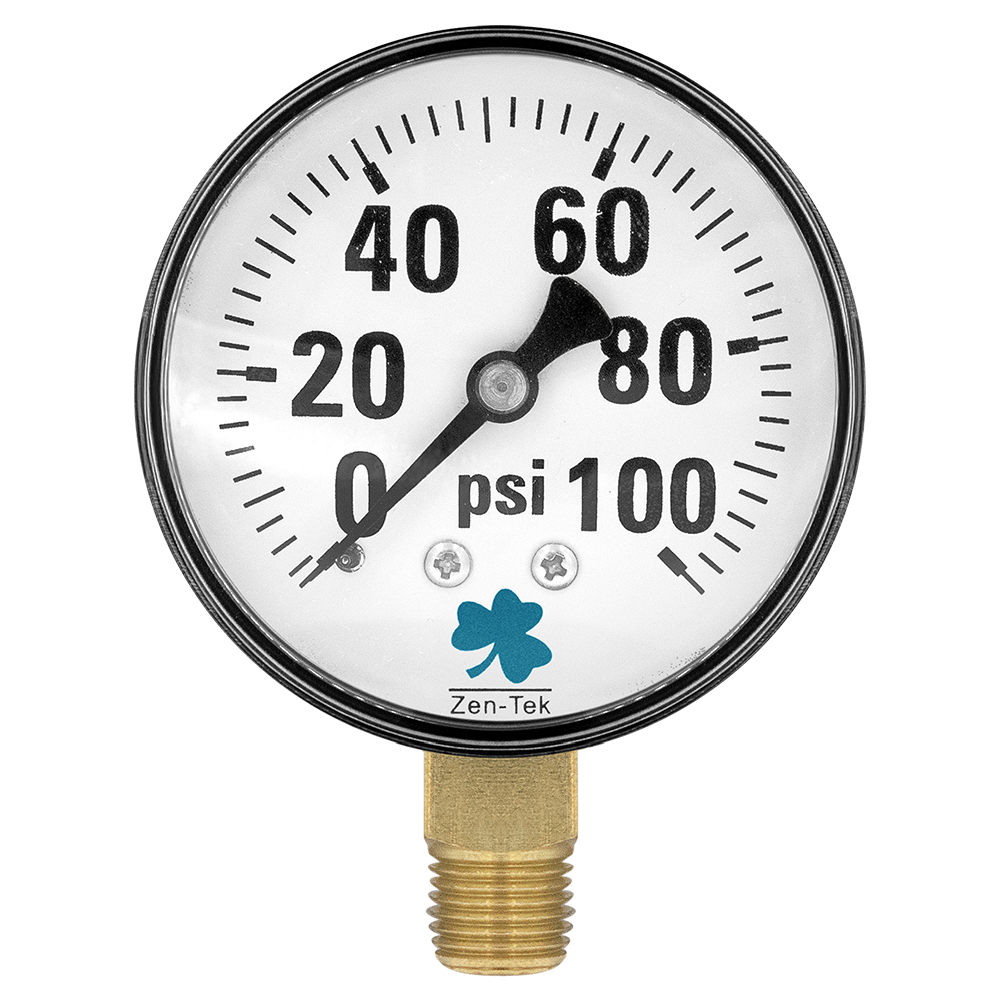 Zenport DPG100 Dry Air Pressure Gauge, 0-100 PSI