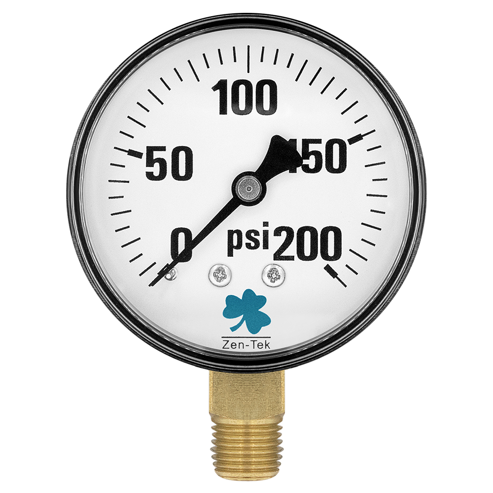 Zenport DPG200 Dry Air Pressure Gauge, 200 PSI