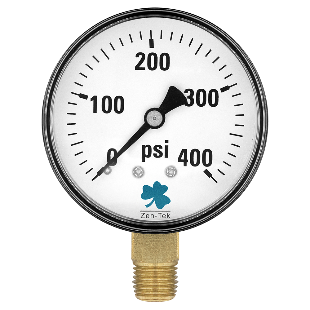 Zenport DPG400 Dry Air Pressure Gauge, 400 PSI, Silver