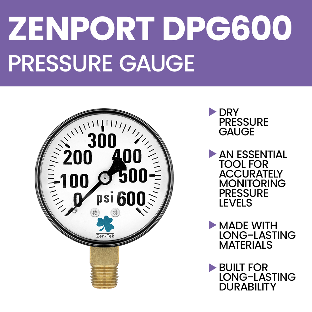 Manómetro de aire seco Zenport DPG600, 600 PSI