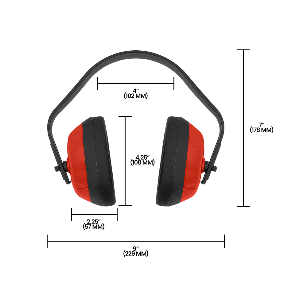 Zenport EM101 Standard Ear Muffs, Red/Black