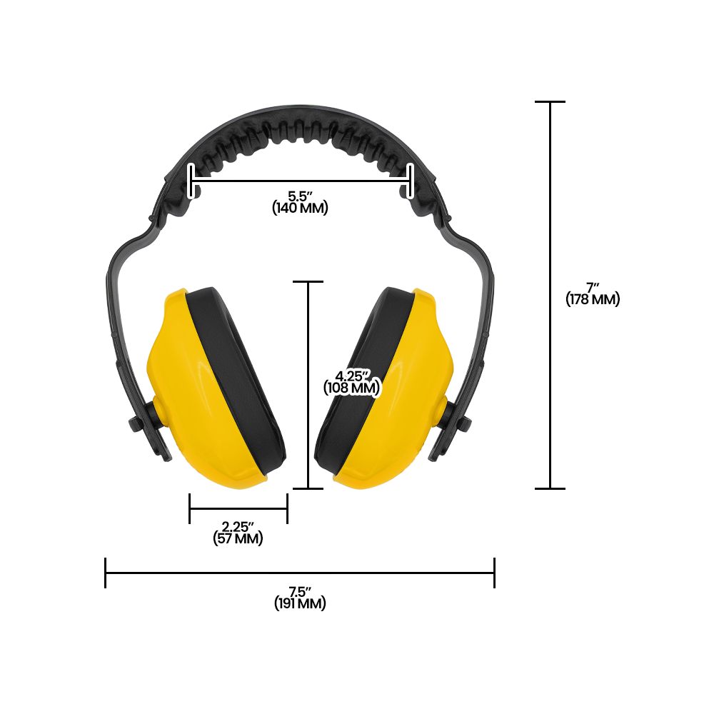 Zenport EM106 Adjustable Headband Ear Muffs, Yellow with Black, Yellow