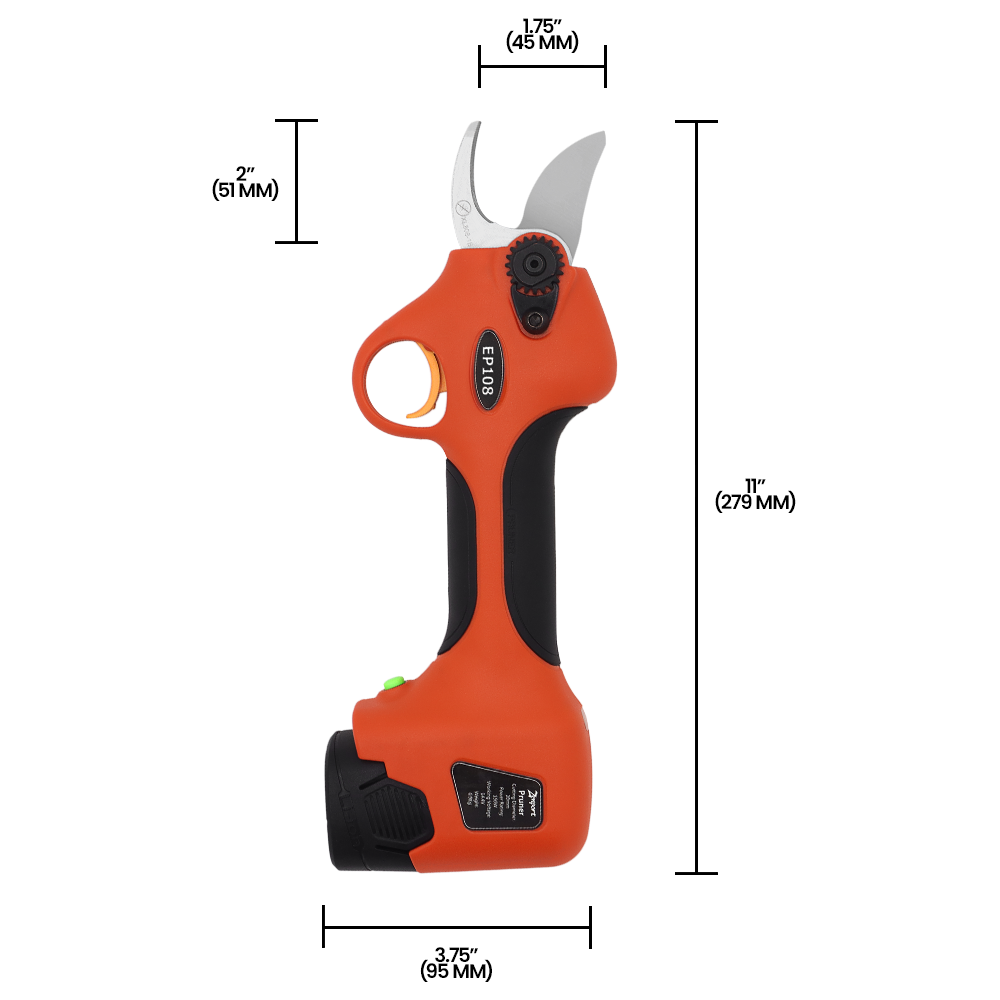 Zenport EP108 ePruner Cordless Battery Powered Electric Pruner, 1-Inch, Red
