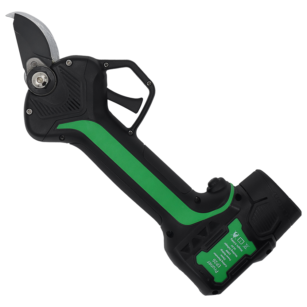 Podadora eléctrica inalámbrica Zenport EP26, corte de 1 pulgada, 2 baterías, color negro/verde